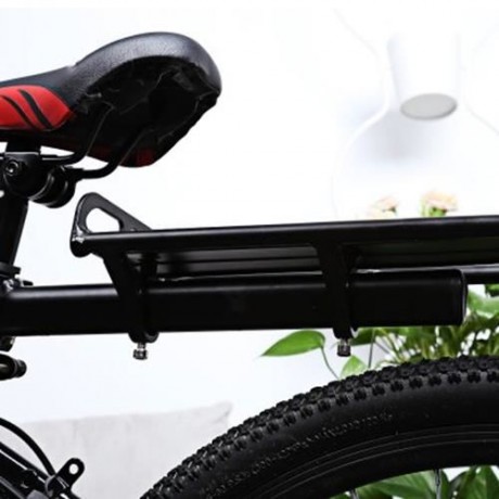 ALUMINUM ALLOY BICYCLE CARRIER REAR RACK PALLET SHELF CYCLING ACCESSORY (BLACK)