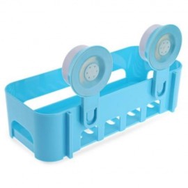 HIGH QUALITY MULTIFUNCTIONAL KITCHEN BATHROOM SUCKER STORAGE HOLDER SHELF (BLUE)