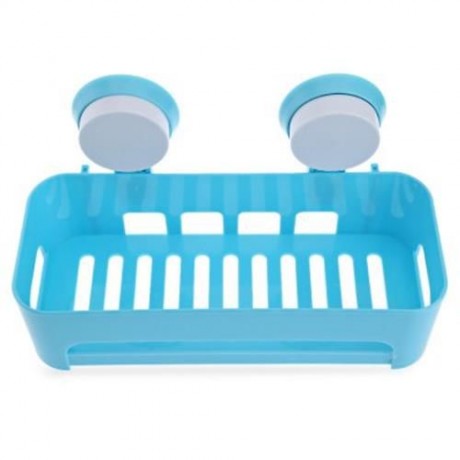 HIGH QUALITY MULTIFUNCTIONAL KITCHEN BATHROOM SUCKER STORAGE HOLDER SHELF (BLUE)
