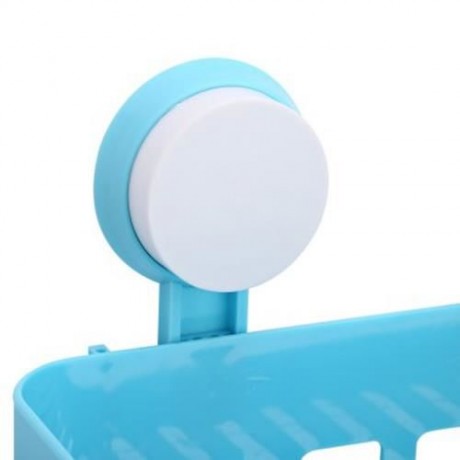 HIGH QUALITY MULTIFUNCTIONAL KITCHEN BATHROOM SUCKER STORAGE HOLDER SHELF (BLUE)