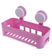 HIGH QUALITY MULTIFUNCTIONAL KITCHEN BATHROOM SUCKER STORAGE HOLDER SHELF (PINK)
