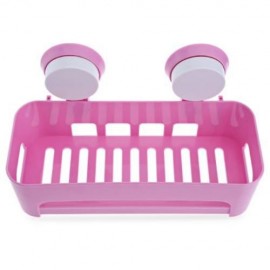 HIGH QUALITY MULTIFUNCTIONAL KITCHEN BATHROOM SUCKER STORAGE HOLDER SHELF (PINK)