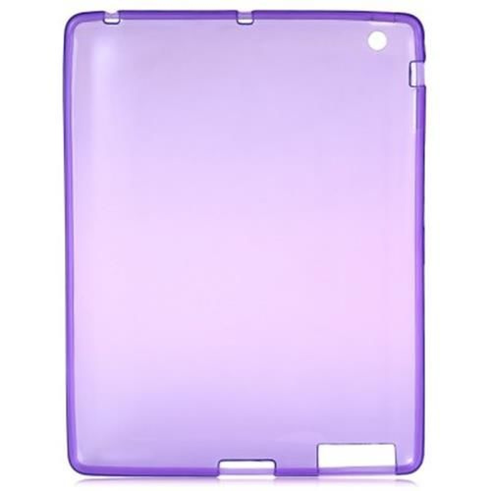 ULTRA SLIM TPU CLEAR SOFT TRANSPARENT BACK COVER SKIN PROTECTOR FOR IPAD 2 / 3 / 4 (PURPLE