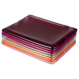 ULTRA SLIM TPU CLEAR SOFT TRANSPARENT BACK COVER SKIN PROTECTOR FOR IPAD 2 / 3 / 4 (PURPLE