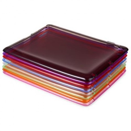 ULTRA SLIM TPU CLEAR SOFT TRANSPARENT BACK COVER SKIN PROTECTOR FOR IPAD 2 / 3 / 4 (PURPLE