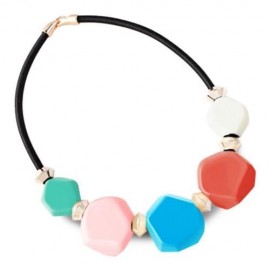EXOTIC GEOMETRIC CCB PLASTIC ROPE CHAIN NECKLACE FOR LADY (COLORFUL)