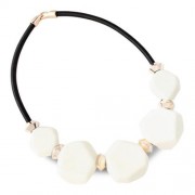 EXOTIC GEOMETRIC CCB PLASTIC ROPE CHAIN NECKLACE FOR LADY (BEIGE)