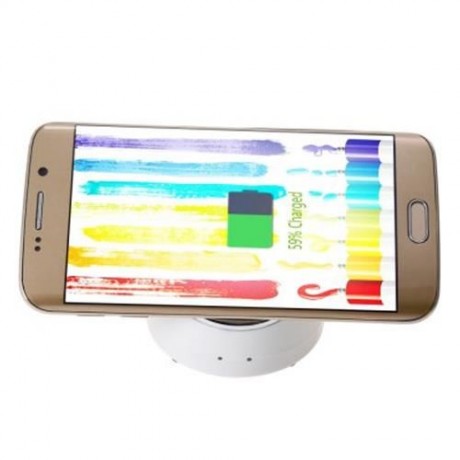 HORSESHOE SHAPE ANTI-SKID SURFACE PORTABLE QI WIRELESS CHARGER (WHITE)