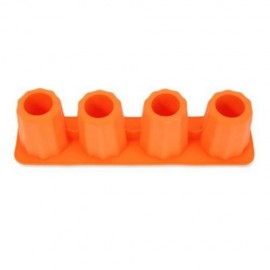 LHS SILICONE DIY ICE MOLD COOL DRINKS CHOCOLATE SOAP MAKING TOOL WITH 4 GRIDS (ORANGE)