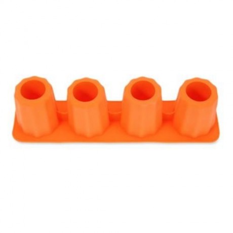 LHS SILICONE DIY ICE MOLD COOL DRINKS CHOCOLATE SOAP MAKING TOOL WITH 4 GRIDS (ORANGE)
