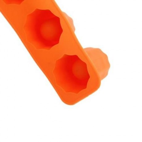 LHS SILICONE DIY ICE MOLD COOL DRINKS CHOCOLATE SOAP MAKING TOOL WITH 4 GRIDS (ORANGE)