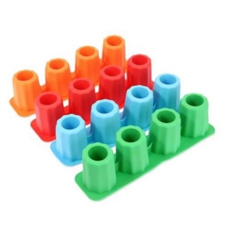 LHS SILICONE DIY ICE MOLD COOL DRINKS CHOCOLATE SOAP MAKING TOOL WITH 4 GRIDS (ORANGE)