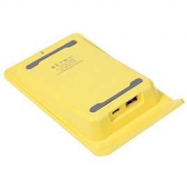 QI WIRELESS CHARGER USB OUTPUT CHARGING STAND (YELLOW)