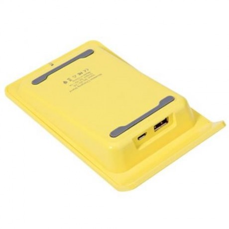 QI WIRELESS CHARGER USB OUTPUT CHARGING STAND (YELLOW)