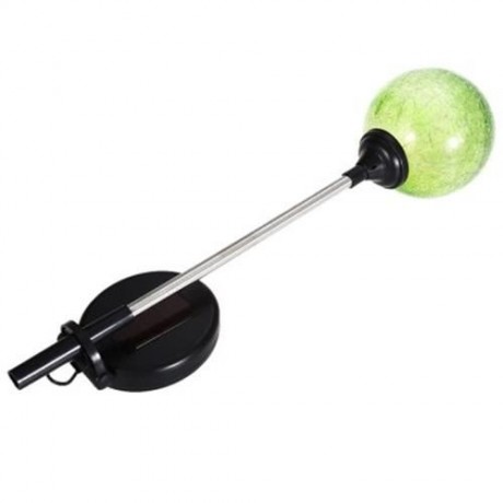 LED SOLAR POWERED PATIO DECORATIVE LAMP STAINLESS STEEL CRACK GLASS BALL LIGHT (CRYSTAL G