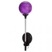 LED SOLAR POWERED PATIO DECORATIVE LAMP STAINLESS STEEL CRACK GLASS BALL LIGHT (PURPLE)
