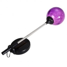 LED SOLAR POWERED PATIO DECORATIVE LAMP STAINLESS STEEL CRACK GLASS BALL LIGHT (PURPLE)