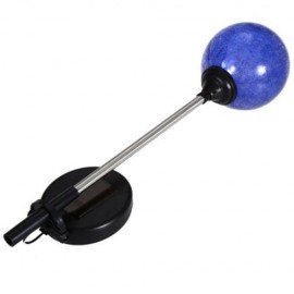 LED SOLAR POWERED PATIO DECORATIVE LAMP STAINLESS STEEL CRACK GLASS BALL LIGHT (BLUE)