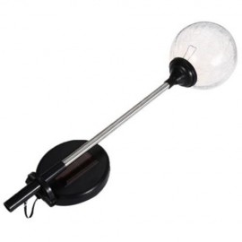 LED SOLAR POWERED PATIO DECORATIVE LAMP STAINLESS STEEL CRACK GLASS BALL LIGHT (WHITE)