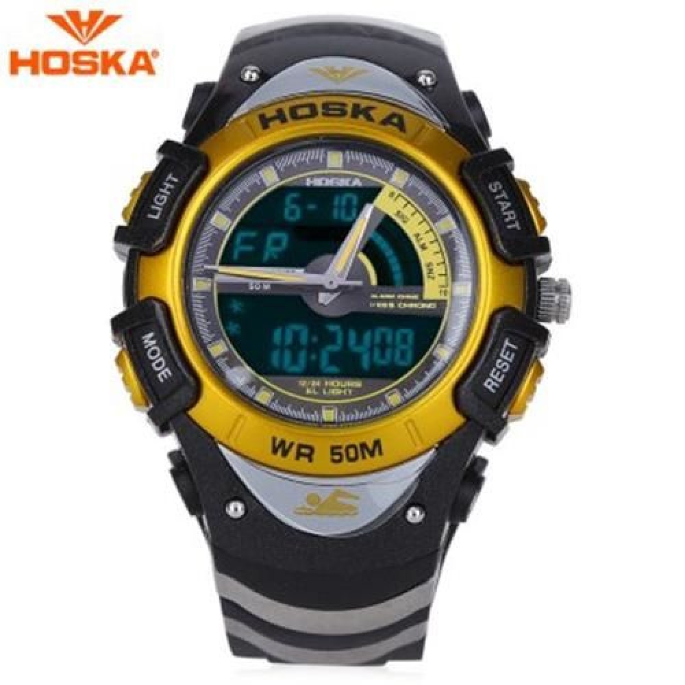 HOSKA HD011B DUAL MOVEMENT CHILDREN SPORT WATCH STOPWATCH CALENDAR ALARM BACKLIGHT 50M WAT HOSKA HD011B DUAL MOVEMENT CHILDREN SPORT WATCH STOPWATCH CALENDAR ALARM BACKLIGHT 50M WAT
