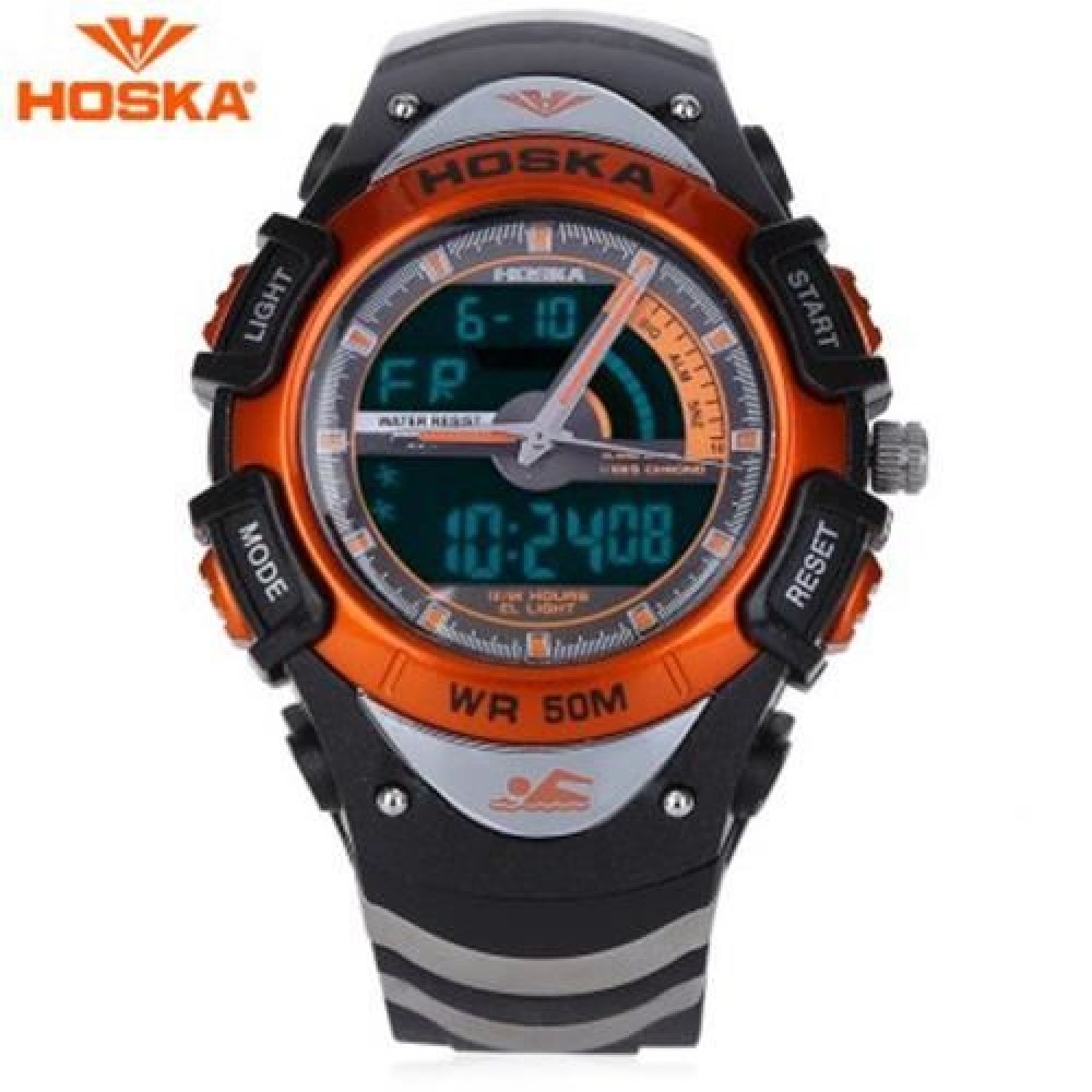 HOSKA HD011B DUAL MOVEMENT CHILDREN SPORT WATCH STOPWATCH CALENDAR ALARM BACKLIGHT 50M WAT HOSKA HD011B DUAL MOVEMENT CHILDREN SPORT WATCH STOPWATCH CALENDAR ALARM BACKLIGHT 50M WAT