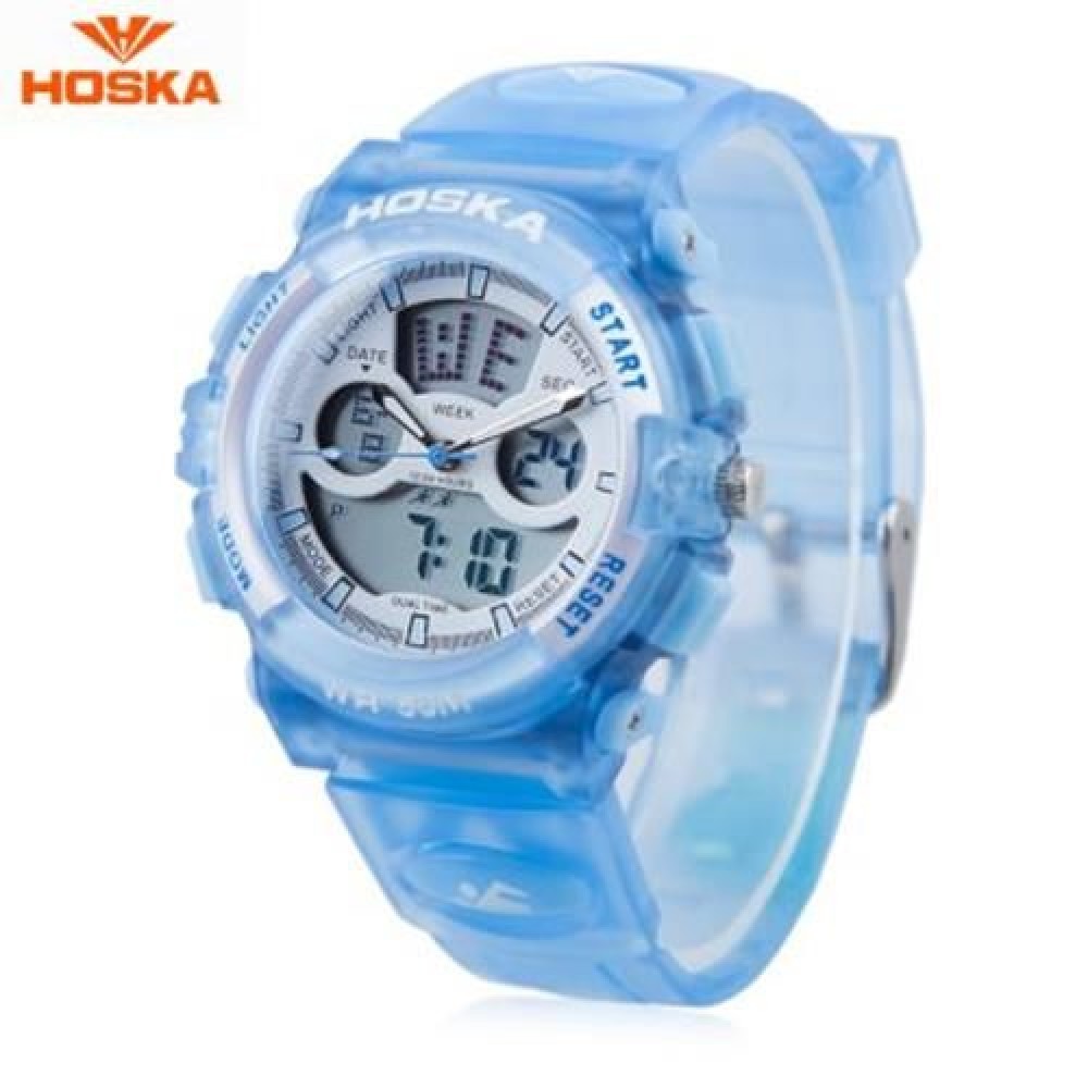 HOSKA HD005B DUAL MOVT CHILDREN SPORT QUARTZ WATCH WATER RESISTANCE CHRONOGRAPH DATE DISPL HOSKA HD005B DUAL MOVT CHILDREN SPORT QUARTZ WATCH WATER RESISTANCE CHRONOGRAPH DATE DISPL