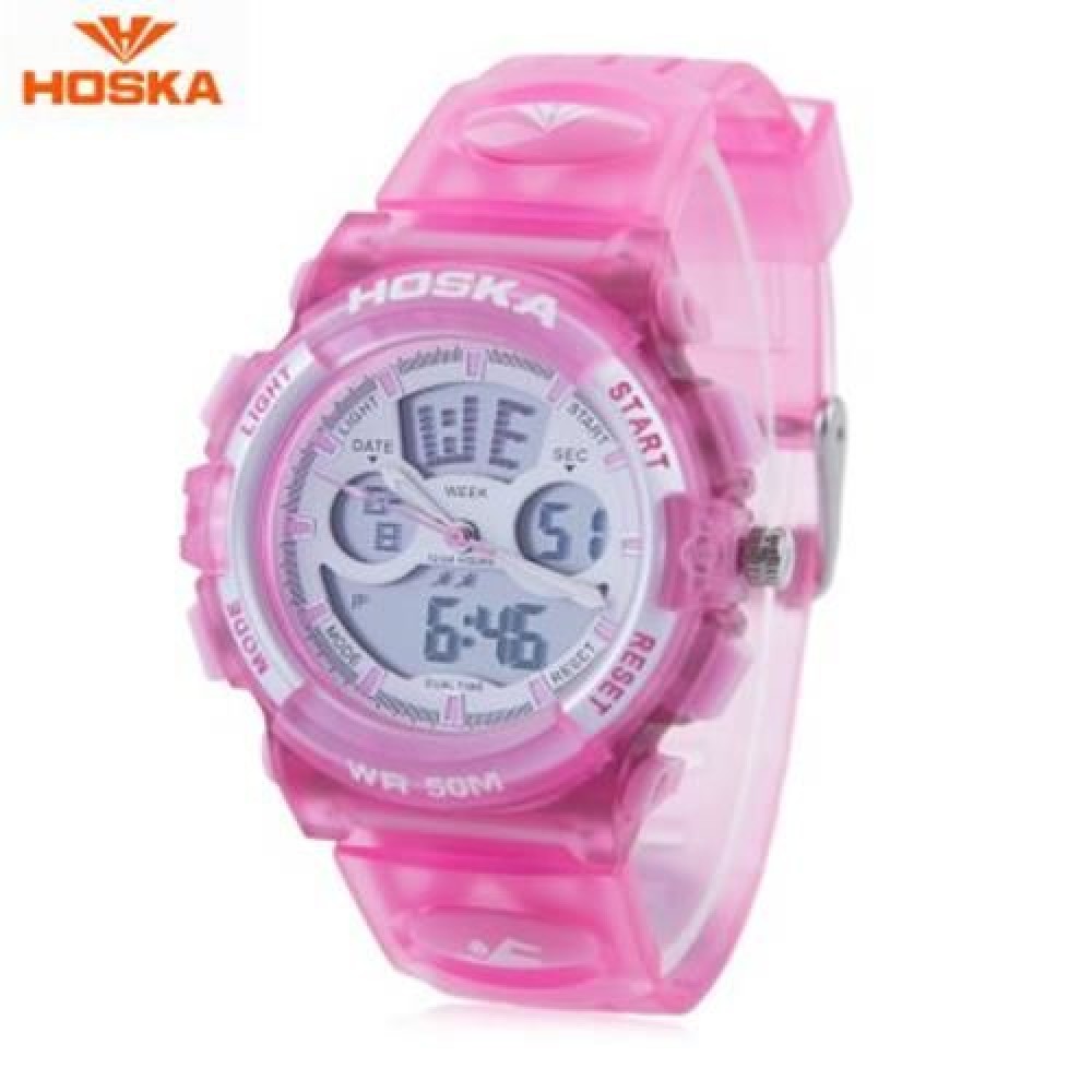 HOSKA HD005B DUAL MOVT CHILDREN SPORT QUARTZ WATCH WATER RESISTANCE CHRONOGRAPH DATE DISPL HOSKA HD005B DUAL MOVT CHILDREN SPORT QUARTZ WATCH WATER RESISTANCE CHRONOGRAPH DATE DISPL
