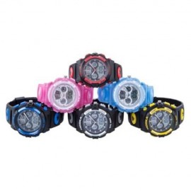 HOSKA HD005B DUAL MOVT CHILDREN SPORT QUARTZ WATCH WATER RESISTANCE CHRONOGRAPH DATE DISPL