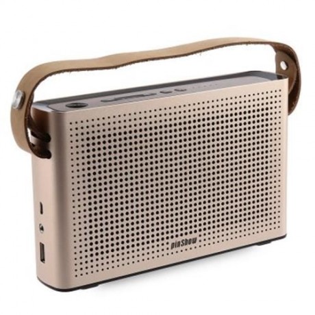 PINSHOW GOLDENTIME COWHIDE STRAP PORTABLE BLUETOOTH 4.0 WIRELESS SPEAKER SUPPORT POWER BAN