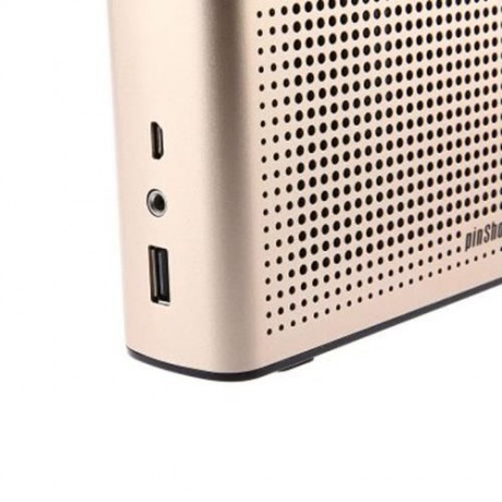 PINSHOW GOLDENTIME COWHIDE STRAP PORTABLE BLUETOOTH 4.0 WIRELESS SPEAKER SUPPORT POWER BAN