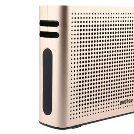 PINSHOW GOLDENTIME COWHIDE STRAP PORTABLE BLUETOOTH 4.0 WIRELESS SPEAKER SUPPORT POWER BAN