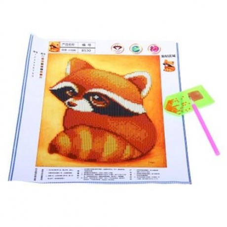 12 X 22 INCHES 5D RHINESTONE DIY NEEDLEWORK CRAFT ANIMAL PATTERN CROSS STITCH (COLORMIX)
