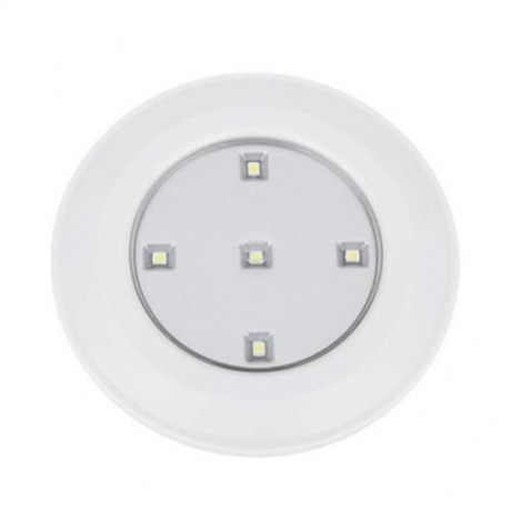 MINI CORDLESS 5 LEDS NIGHT LIGHT ROUND LED DECORATION WALL LAMP (WHITE GREY)