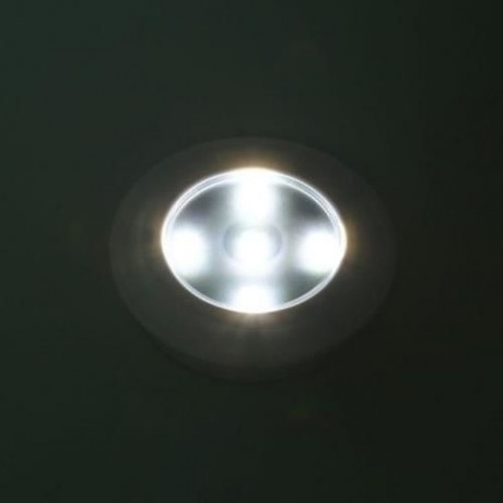 MINI CORDLESS 5 LEDS NIGHT LIGHT ROUND LED DECORATION WALL LAMP (WHITE GREY)