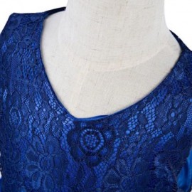 REFINED V-NECK SLEEVELESS FLOWER LACE PARTY DRESS WITH RHINESTONE BELT FOR GIRLS (PURPLISH