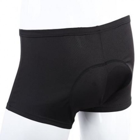 ELASTIC MALE CYCLING UNDERWEAR SHORTS UNDERPANTS OUTDOOR SPORT SUPPLIES (BLACK AND ORANGE)