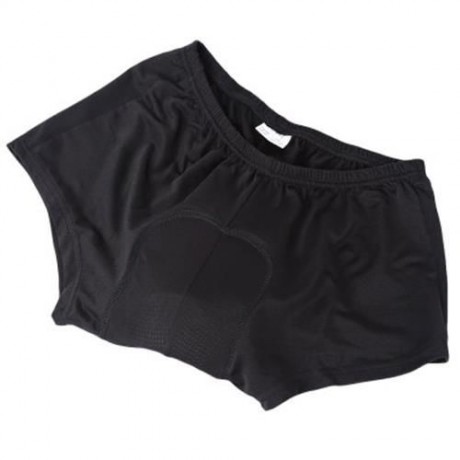 ELASTIC MALE CYCLING UNDERWEAR SHORTS UNDERPANTS OUTDOOR SPORT SUPPLIES (BLACK AND ORANGE)