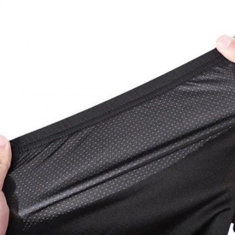 ELASTIC MALE CYCLING UNDERWEAR SHORTS UNDERPANTS OUTDOOR SPORT SUPPLIES (BLACK AND ORANGE)
