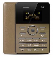 AIEK Q1 1.0 INCH ULTRA-THIN CARD PHONE FM AUDIO PLAYER SOUND RECORDER ALARM (GOLDEN)
