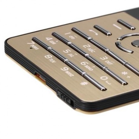 AIEK Q1 1.0 INCH ULTRA-THIN CARD PHONE FM AUDIO PLAYER SOUND RECORDER ALARM (GOLDEN)