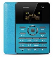 AIEK Q1 1.0 INCH ULTRA-THIN CARD PHONE FM AUDIO PLAYER SOUND RECORDER ALARM (BLUE)