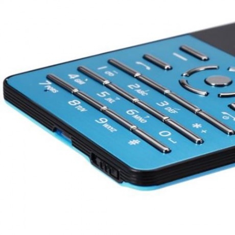 AIEK Q1 1.0 INCH ULTRA-THIN CARD PHONE FM AUDIO PLAYER SOUND RECORDER ALARM (BLUE)