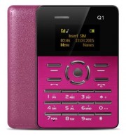 AIEK Q1 1.0 INCH ULTRA-THIN CARD PHONE FM AUDIO PLAYER SOUND RECORDER ALARM (PINK)
