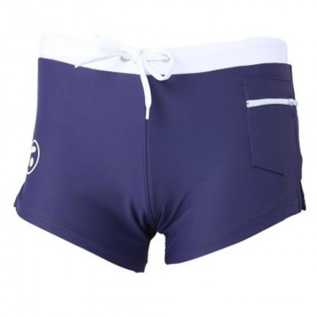 NYLON MALE SKIN COMPRESSION SWIMWEAR SWIM TRUNKS FOR SWIMMING (DEEP BLUE)