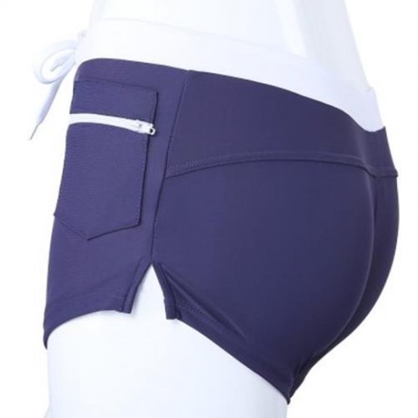 NYLON MALE SKIN COMPRESSION SWIMWEAR SWIM TRUNKS FOR SWIMMING (DEEP BLUE)