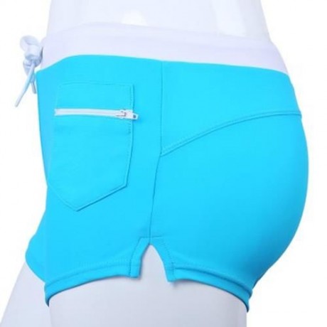 NYLON MALE SKIN COMPRESSION SWIMWEAR SWIM TRUNKS FOR SWIMMING (LAKE BLUE)