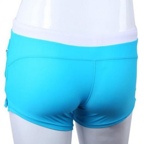 NYLON MALE SKIN COMPRESSION SWIMWEAR SWIM TRUNKS FOR SWIMMING (LAKE BLUE)