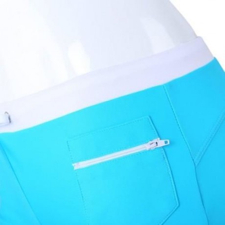 NYLON MALE SKIN COMPRESSION SWIMWEAR SWIM TRUNKS FOR SWIMMING (LAKE BLUE)