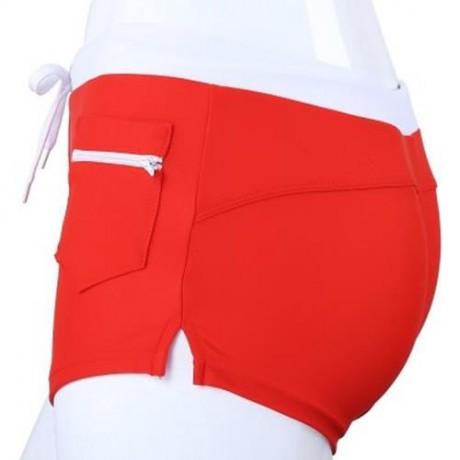 NYLON MALE SKIN COMPRESSION SWIMWEAR SWIM TRUNKS FOR SWIMMING (RED)