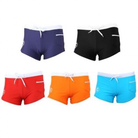 NYLON MALE SKIN COMPRESSION SWIMWEAR SWIM TRUNKS FOR SWIMMING (RED)